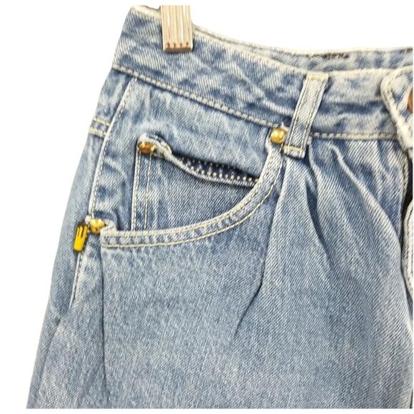 Sasson Vtg High Waisted Pleated Mom Jeans, Size 7, 1980s 80s Light Wash Retro - Picture 3 of 6